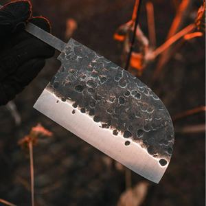 Cuchillo de Cocina Tipo Cleaver de Acero al Carbono de 10 Pulgadas Hecho a Mano con Funda de Cuero Única, Mango Hermoso y Personalizable - Product Image 3