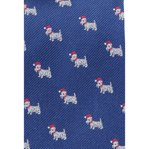 Cravatta da Uomo Club Room Santa Scotty Blu Navy Taglia Regolare in Seta, Lana e Poliestere con Stampa Jacquard Floreale per Uso Casual, Confezione Regalo - Product Image 2