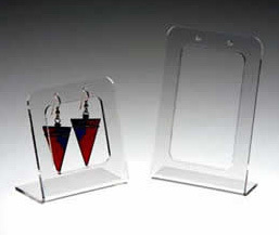 Présentoir de boucles d'oreilles en acrylique élégant avec base en bois Design innovant pour l'emballage de bijoux et l'affichage au détail - Product Image 3
