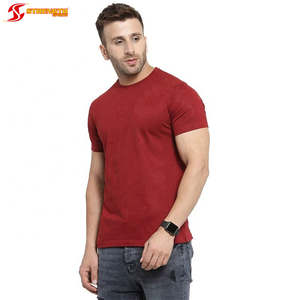 T-shirt rouge uni avec Logo imprimé pour homme, couleur unie, bon marché - Product Image 5