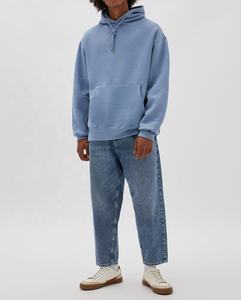 2024 unisexe 500gsm coton Boxy sweat à capuche poids lourd surdimensionné sweat manches longues Logo personnalisé impression français éponge plaine - Product Image 2