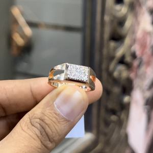 Declaración para hombre 14K 18K oro Real diamante tercero certificado redondo corte brillante boda banda diseñador hecho a mano joyería fina - Product Image 3