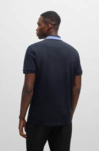 Nouveau polo mode pour hommes t-shirt coupe ajustée polo en coton à manches courtes avec col contrasté et logo haut décontracté streetwear - Product Image 3