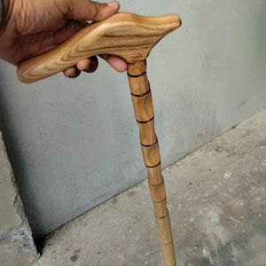 Bastón de madera tallado a mano fresco, perilla de latón, mango, acabado pulido, bastón de uso diario para hombres y mujeres - Product Image 1