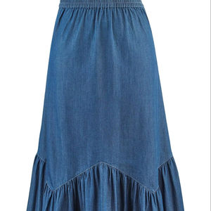 Jupes longues en denim d'hiver pour femmes Détail des boutons-Tendance Casual aux styles de festival 2025 - Product Image 1