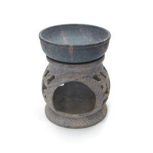 เตาน้ำมันหอมระเหยที่ทำจากหินสบู่ธรรมชาติใช้สำหรับตกแต่งบ้านสไตล์อินเดียดีไซน์ดั้งเดิมผลิตจำนวนมาก - Product Image 3