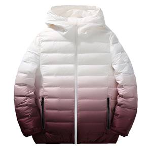 Chaqueta blanca de plumón para hombre, chaquetas acolchadas con capucha plisadas a prueba de viento, abrigos cálidos informales, ropa para hombre, chaqueta nueva - Product Image 2