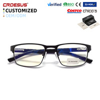 Fashion Man Metal Frames Anti Blue Light Lens Readers Magnifying Computer Reading Glasses for Office Work Eye Protection