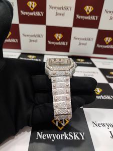 Reloj Moissanite de lujo de 40 MM para hombres y mujeres, conjunto de diamantes, banda de acero inoxidable, nuevo para ocasiones especiales - Product Image 3