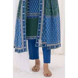 ชุดสูทผ้าลอนสีน้ำเงินสำหรับผู้หญิงแบบ 3 ชิ้น ยังไม่ได้เย็บติดกัน - Product Image 5