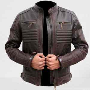 Chaquetas de Cuero Duraderas para Hombre, Cuello Alto de Lona, Logotipo Frontal, Transpirables, Impermeables, Tallas Grandes, Venta al Por Mayor - Product Image 1