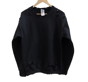 Suministro directo de fábrica Sudaderas de cuello redondo de algodón 100% para hombre Diseño de diamantes de imitación desgastados para las estaciones de invierno Sudadera personalizada - Product Image 3