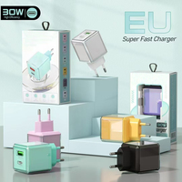 Nouveauté Chargeur Cube Mini Portable Universel QC3.0 12W 20W à Design Cristal, Charge Rapide Type-C pour iPhone Android