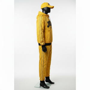 Conjunto de Chaqueta Cortavientos de Nailon Premium de Talla Grande, Color Amarillo, con Logotipo Bordado Personalizado y Transferencia Térmica Brillante - Product Image 2