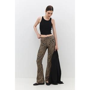 Pantalon décontracté taille haute pour femme, élégant et confortable, en coton 100% respirant et doux, longueur midi, idéal pour le bureau - Product Image 1