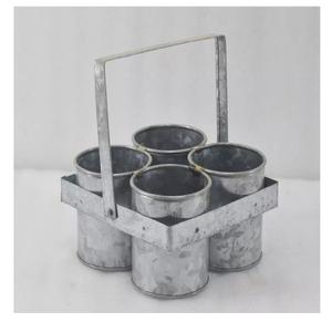 Pot et jardinières galvanisé avec poignée en corde nouveau Design Pot de plante en métal pour décoration de jardin nouveau Pot de fleur en métal - Product Image 5