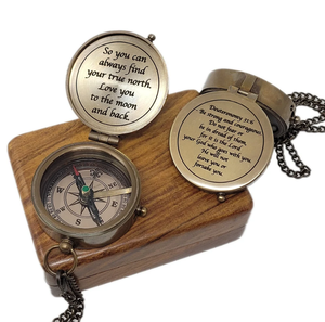 เข็มทิศคุณภาพพรีเมียมพร้อมลายเขียนด้วยลายมือแบบกำหนดเอง ของขวัญวันครบรอบ ของขวัญสำหรับสามี ของขวัญสำหรับคู่รัก ของขวัญคริสต์มาส - Product Image 1
