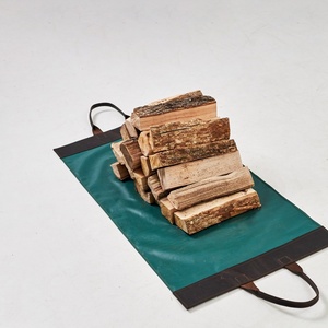 Large Storage <b>Wood</b> Carrying Tote Bag 16 oz Waxed <b>Canvas</b> Log Holder Firewood Carrier for Camping Fireplaces Barbecue LLR-0032 - Product Image 6