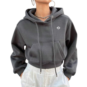 2026 Wholesale Custom Blank Heavyweight Cropped Pullover <b>Hoodie</b> Women Long Sleeve Streetwear Winter <b>Gym</b> Wear Breathable - Product Image 1