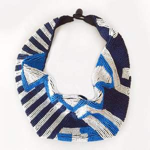 Collier écharpe broderie perles de rocaille Collier écharpe perles de rocaille artisanales Collier écharpe perles brodées - Product Image 1