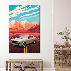 Impression sur toile de voiture muscle américaine vintage - Art mural rétro, encadré pour galerie - Product Image 1