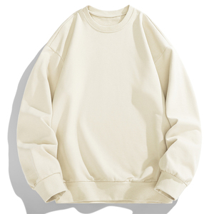 Sudaderas de cuello redondo en blanco con capucha streetwear Sudaderas de peso pesado con logotipo personalizado Sudadera en blanco de cuello redondo para hombres - Product Image 4