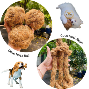 Cuerda de cáscara de coco de fibra de coco 100% natural seguro para masticar dientes de perro juguete para tratar perros - Product Image 1
