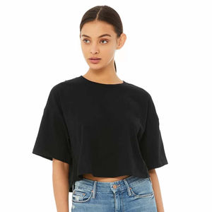 เสื้อครอปสตรีวัสดุผ้าฝ้ายน้ำหนักเบาแห้งเร็วบริการออกแบบโลโก้ได้ตามต้องการ - Product Image 1