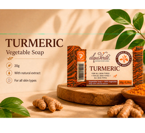 Alquiverde Jabón Natural de Azafrán Ecológico Vegano en Barra Tamaño Regular 90g - Amenidades y Suministros para Huéspedes de Hoteles de Lujo con Logotipo Personalizado - Product Image 3