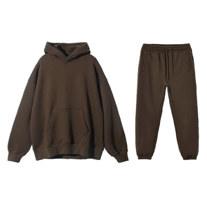 Sudaderas con capucha de algodón 100% de alta calidad de gran tamaño 500G estampado polar Streetwear sudaderas con capucha pantalones de chándal en blanco sudaderas con capucha de gota de hombro - Product Image 4