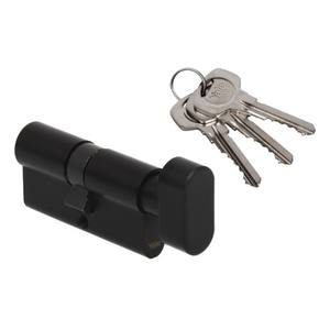 <b>Door</b> Cylinder Yale Y500 40K/55 with <b>Knob</b>, 3 Serrated Keys, <b>Black</b> - Product Image 1