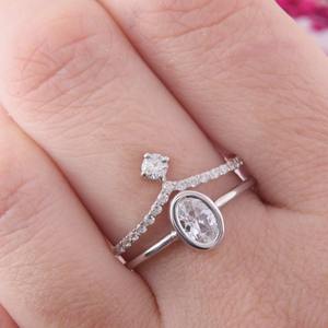 Anillo de estilo bohemio de Plata de Ley 925, joyería clásica para mujer, piedra preciosa de topacio blanco, regalo de boda hecho a mano para esposa, chapado en rodio - Product Image 5