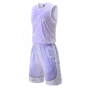 Uniforme de baloncesto personalizado más vendido, ropa deportiva de poliéster 100% de alta calidad, conjunto de talla grande transpirable, Color de talla variada - Product Image 2