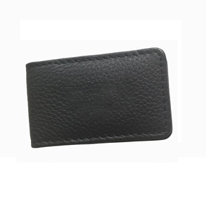 กระเป๋าสตางค์หนังแท้คลิปหนีบเงินแม่เหล็กแฟชั่นแบบกำหนดเองสไตล์ใหม่สีดำ - Product Image 2