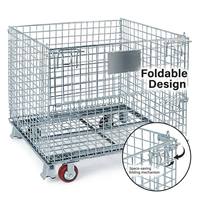 Cage en treillis métallique galvanisé empilable et verrouillable pour stockage, palette en acier pour protection logistique en entrepôt