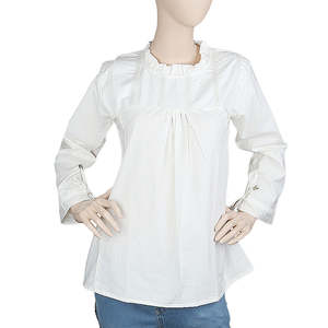 Blusa Occidental de Manga Larga para Mujer - Blanca - Product Image 4