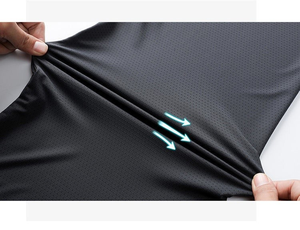 Camiseta Deportiva de Manga Corta para Hombre, de Secado Rápido, Transpirable, de Seda Helada, con Logotipo Bordado Personalizado OEM, Ajuste Holgado, para Fitness - Product Image 6