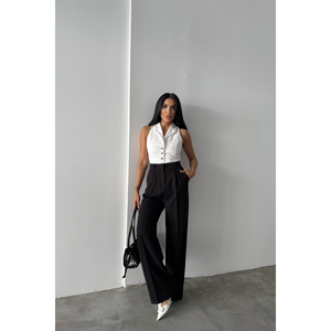 กางเกง PALAZZO สำหรับผู้หญิง กางเกงขายาวสีดำ - Product Image 4