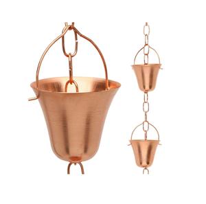 Bucket Shape Design Copper Rain Chain for Garden Decoration High Quality Handmade Design Garden Hanging Rain Chain on Sale - Product Image 1