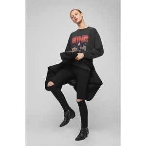 ANINE BING Felpa Oversize Vintage con Grafica Bing, Nera, Taglia XS, Tessuto Traspirante Lavorato a Maglia - Product Image 1