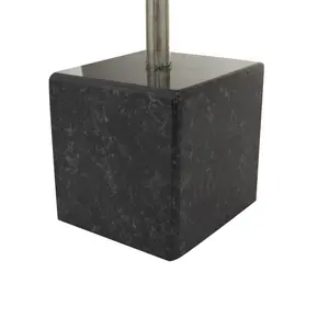 Sculpture décorative abstraite en marbre Statues de décoration intérieure avec base noire Sculpture moderne en métal poli Wade Logan Silver Marble - Product Image 5