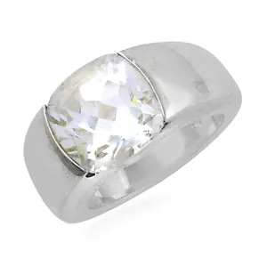 Rose Gold Plated Silver Fashionable Trendy Women's Statement <b>Cubic</b> <b>Zirconia</b> <b>Wedding</b> Geometric <b>Ring</b> - Product Image 1