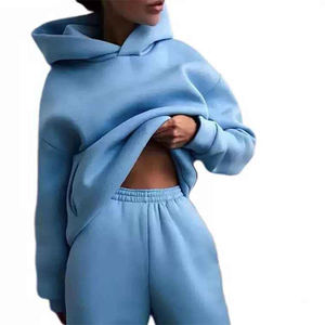 Super December Custom Casual 2 Piece Set Women Oversize Hoodies and Pant High Quality Cotton Short Two Piece Set Winter Clothing - Product Image 4