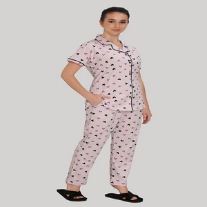 Conjuntos de ropa de dormir de secado rápido ligeros con estampado completo de talla grande para mujer, camiseta de manga corta de 2 piezas, pijama con estampado completo - Product Image 5