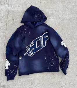 เสื้อฮู้ดกันหนาวมีฮู้ดพิมพ์ลายสตรีทแวร์ผ้าวับแดดสไตล์วินเทจ500 GSM รุ่นโอเวอร์ไซส์ - Product Image 6