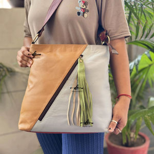Femmes grande taille cuir recyclé multicolore 2025 haute qualité sac à main élégant en cuir véritable sac à bandoulière pour les femmes - Product Image 1