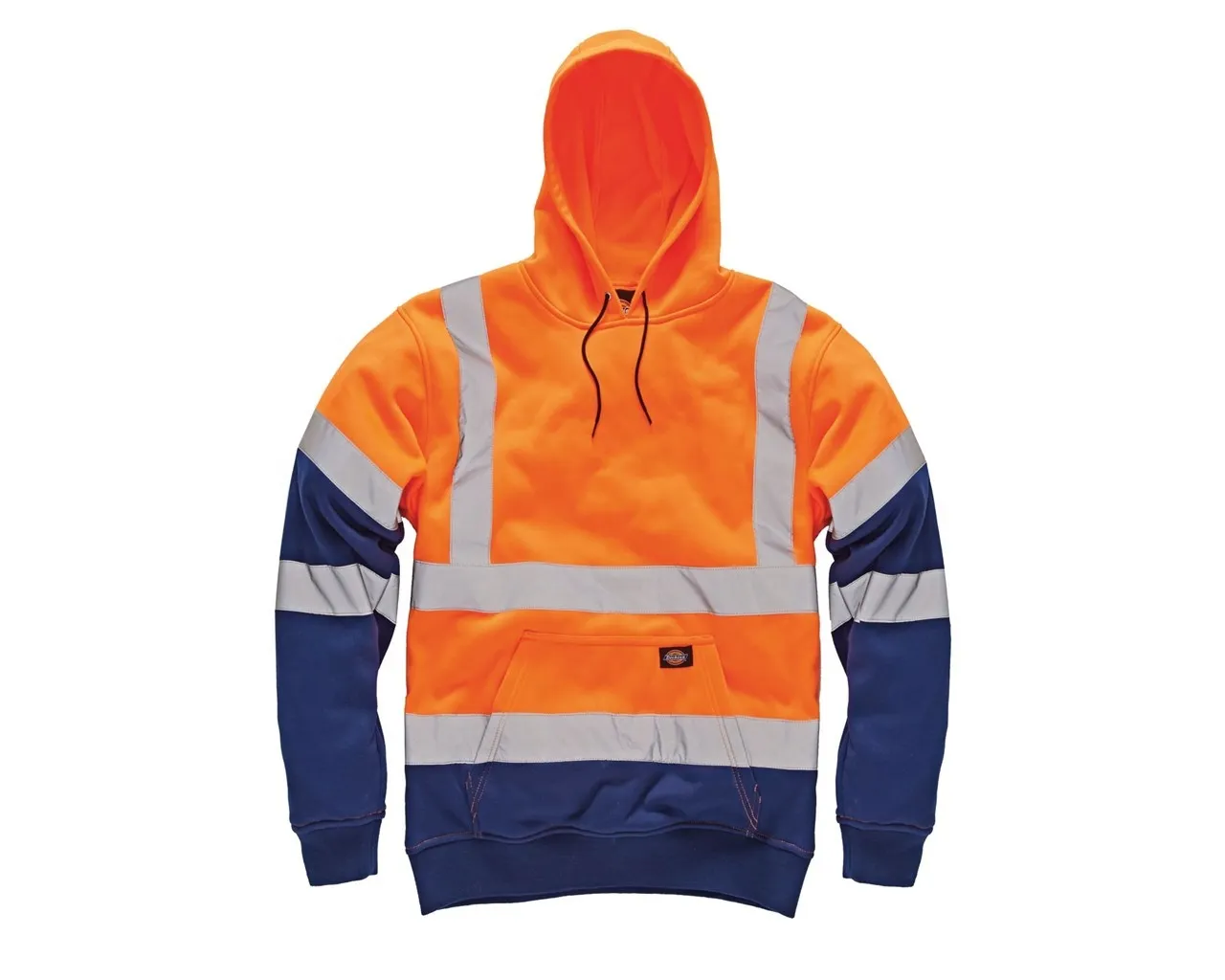 Fábrica de Alimentação Laranja/Marinha Zipper Oi Vis Trabalho Hoodie Frente Alta Visibilidade Construção Workwear Hoodie respirável e durável