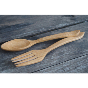 Ensemble de couverts en acier inoxydable 4 pièces avec manche en bois noir Parfait pour les ustensiles de cuisine de restaurant et les mariages élégants - Product Image 6