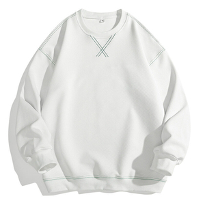 เสื้อสเวตเชิ้ตผู้ชาย น้ำหนัก 370 กรัม ผ้าฝ้ายฟลีซ 100% คอกลม ทรงปกติ ไม่ยับ พิมพ์ลายดิจิทัล รับผลิตแบบ OEM ขายส่ง - Product Image 4