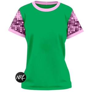 2025 último diseño Unisex cuello redondo verano mujeres 220 Gsm Hip Hop rendimiento desgaste lentejuelas camisetas de manga corta - Product Image 6